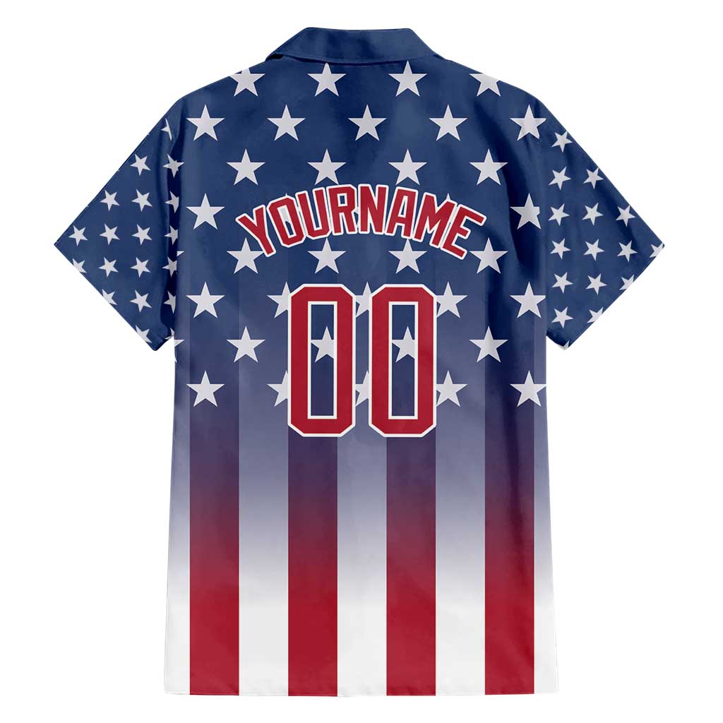 Personalized Team Name American Family Matching Short Sleeve Bodycon Dress and Hawaiian Shirt USA Flag Fashion Sports