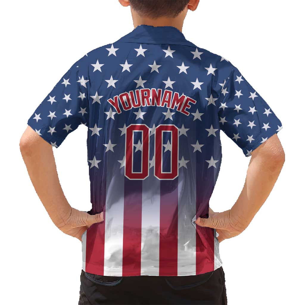 Personalized Team Name American Family Matching Summer Maxi Dress and Hawaiian Shirt USA Flag Fashion Sports