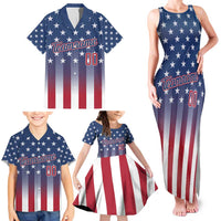 Personalized Team Name American Family Matching Tank Maxi Dress and Hawaiian Shirt USA Flag Fashion Sports