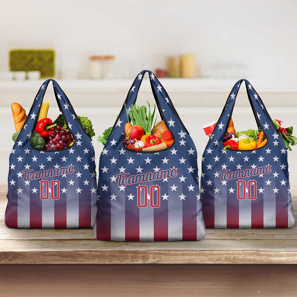 Personalized Team Name American Grocery Bag USA Flag Fashion Sports