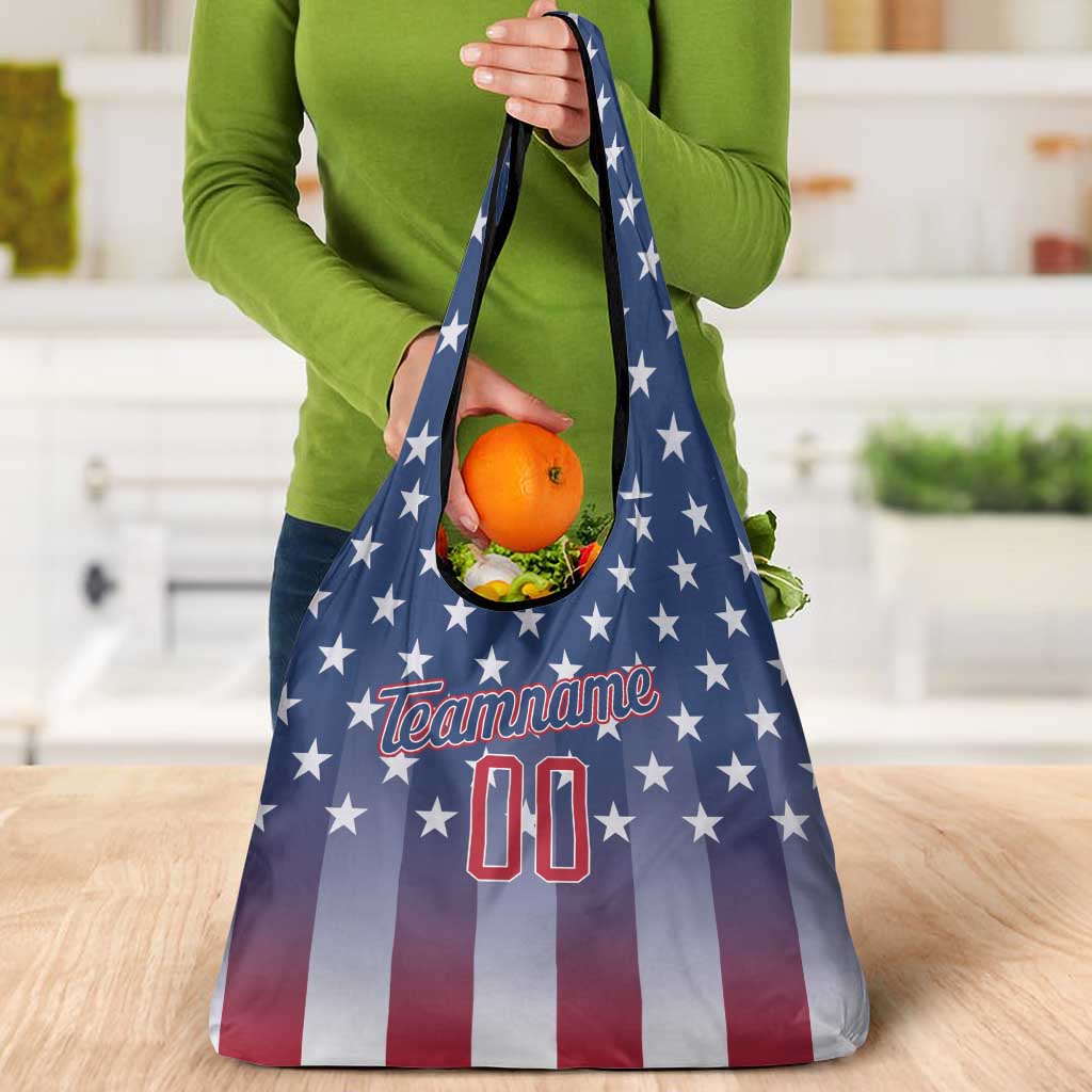 Personalized Team Name American Grocery Bag USA Flag Fashion Sports