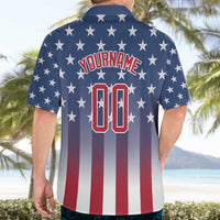 Personalized Team Name American Hawaiian Shirt USA Flag Fashion Sports