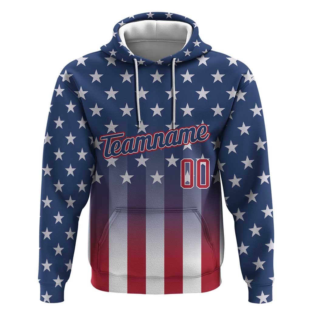 Personalized Team Name American Hoodie USA Flag Fashion Sports