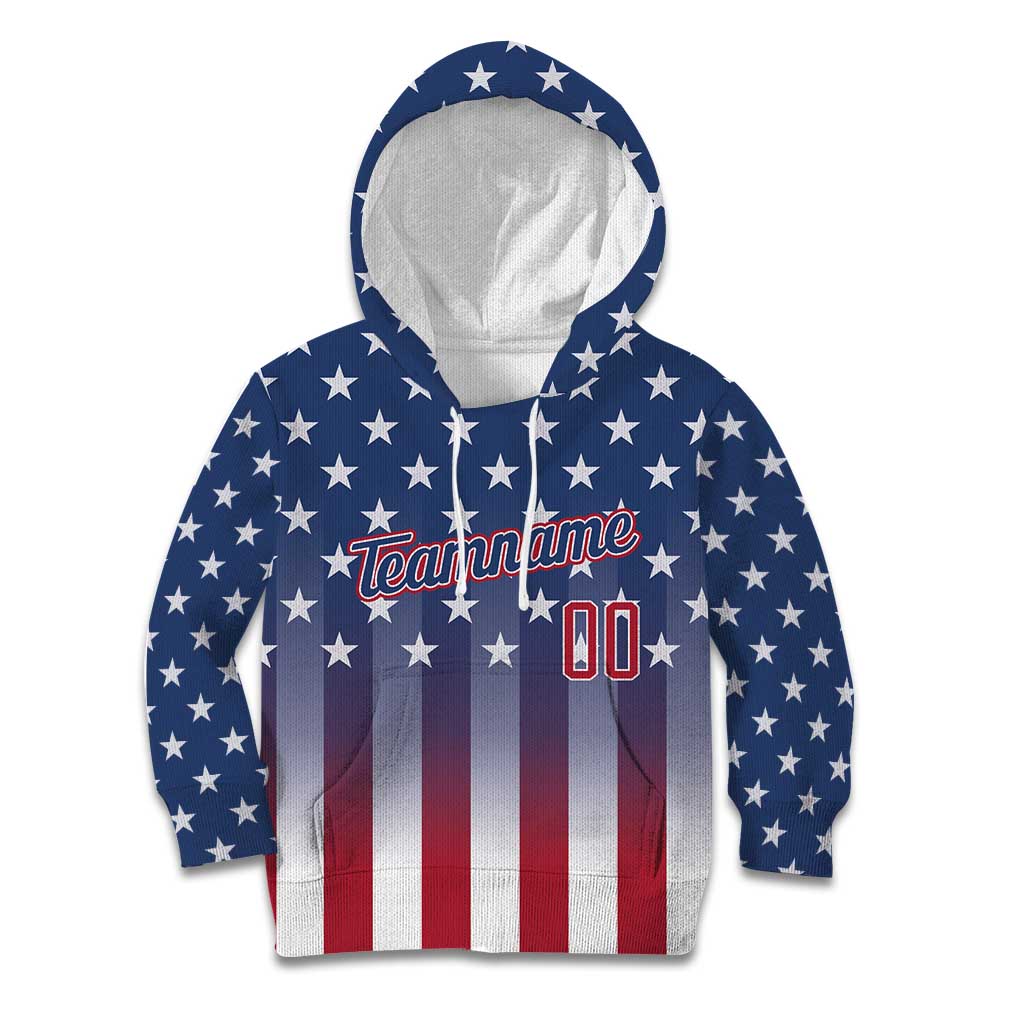 Personalized Team Name American Kid Hoodie USA Flag Fashion Sports
