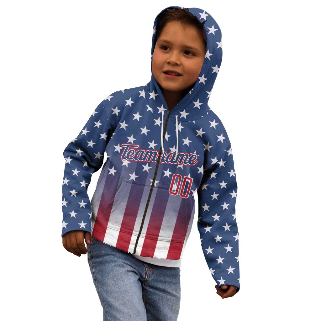 Personalized Team Name American Kid Hoodie USA Flag Fashion Sports