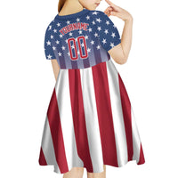 Personalized Team Name American Kid Short Sleeve Dress USA Flag Fashion Sports