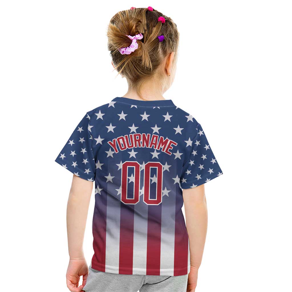 Personalized Team Name American Kid T Shirt USA Flag Fashion Sports
