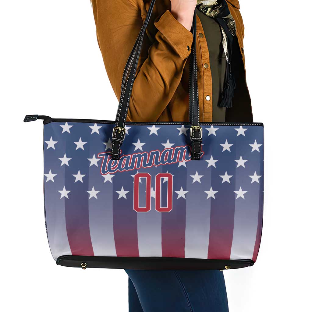 Personalized Team Name American Leather Tote Bag USA Flag Fashion Sports