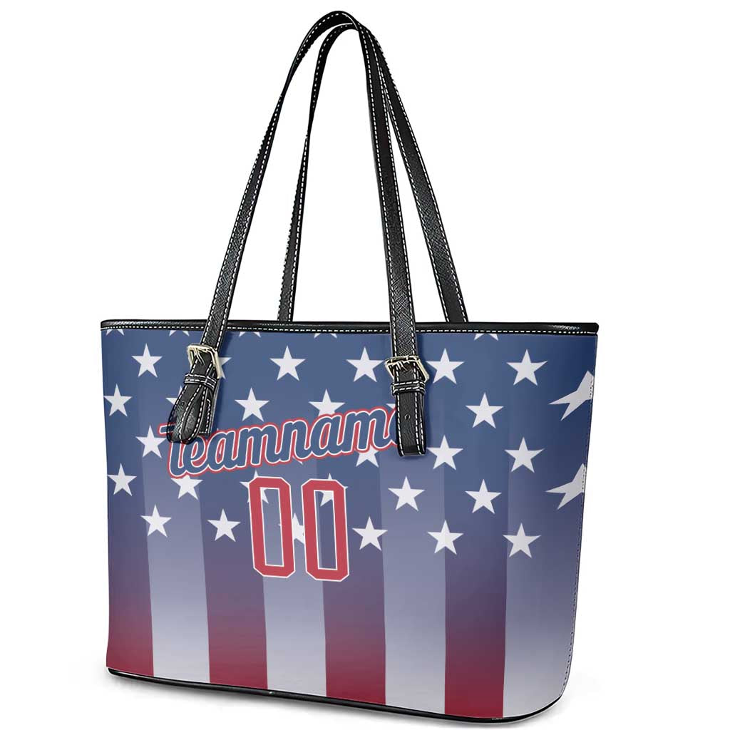 Personalized Team Name American Leather Tote Bag USA Flag Fashion Sports