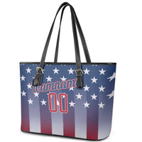 Personalized Team Name American Leather Tote Bag USA Flag Fashion Sports