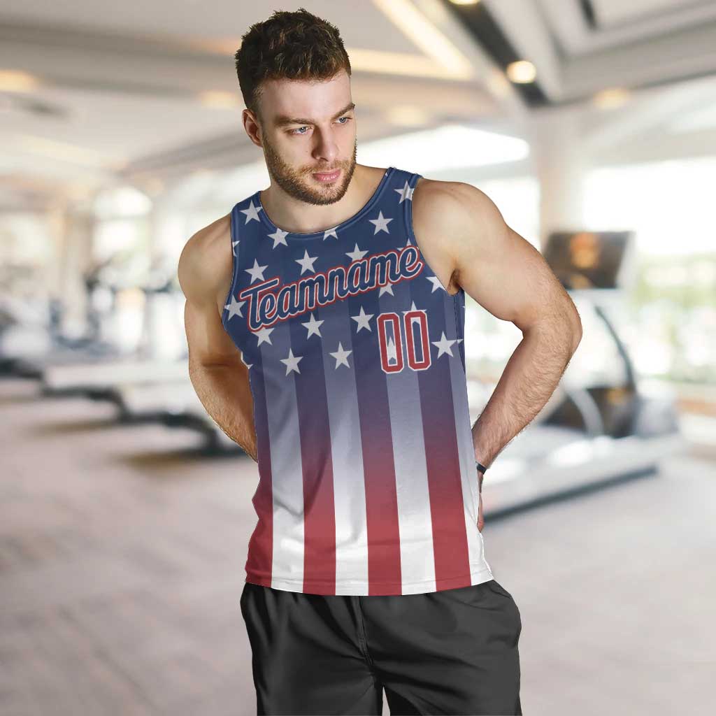 Personalized Team Name American Men Tank Top USA Flag Fashion Sports