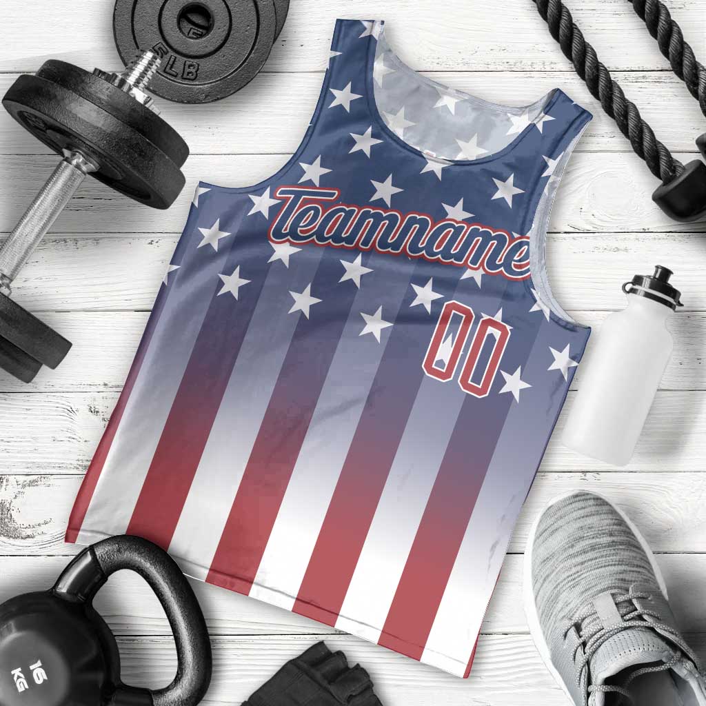 Personalized Team Name American Men Tank Top USA Flag Fashion Sports