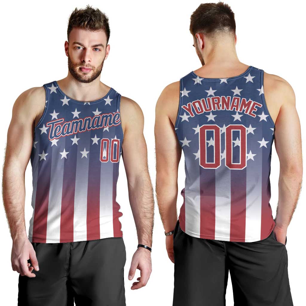 Personalized Team Name American Men Tank Top USA Flag Fashion Sports