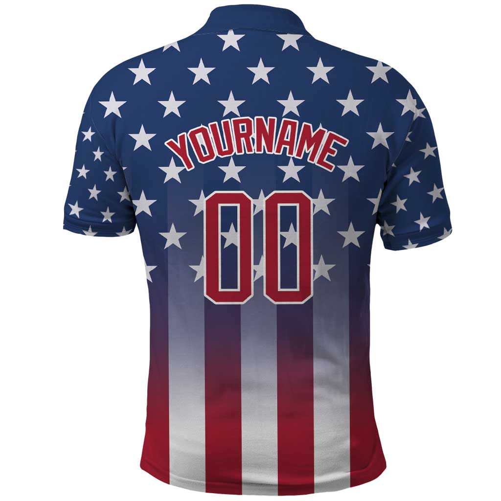 Personalized Team Name American Polo Shirt USA Flag Fashion Sports
