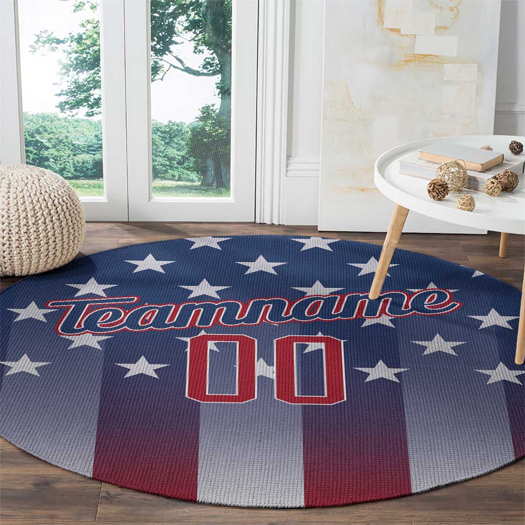 Personalized Team Name American Round Carpet USA Flag Fashion Sports