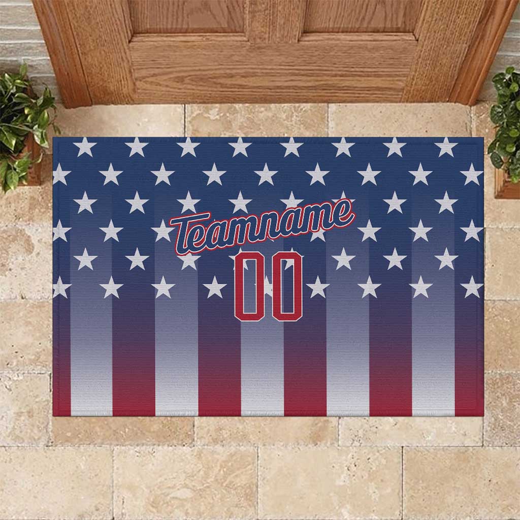 Personalized Team Name American Rubber Doormat USA Flag Fashion Sports