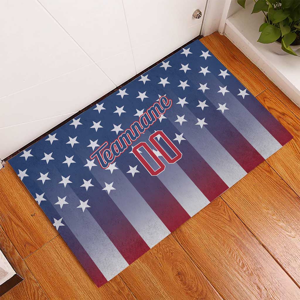 Personalized Team Name American Rubber Doormat USA Flag Fashion Sports