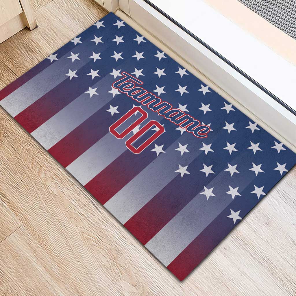 Personalized Team Name American Rubber Doormat USA Flag Fashion Sports