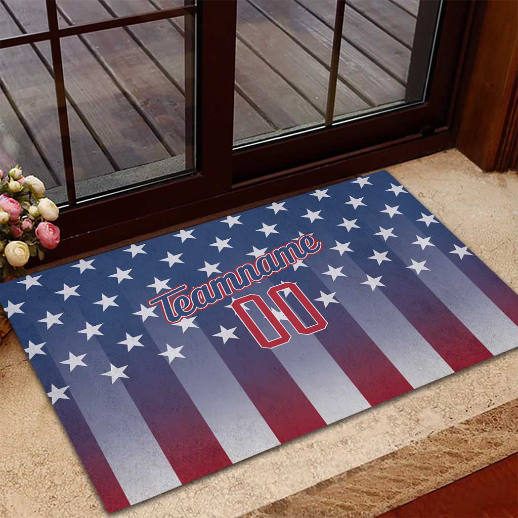 Personalized Team Name American Rubber Doormat USA Flag Fashion Sports