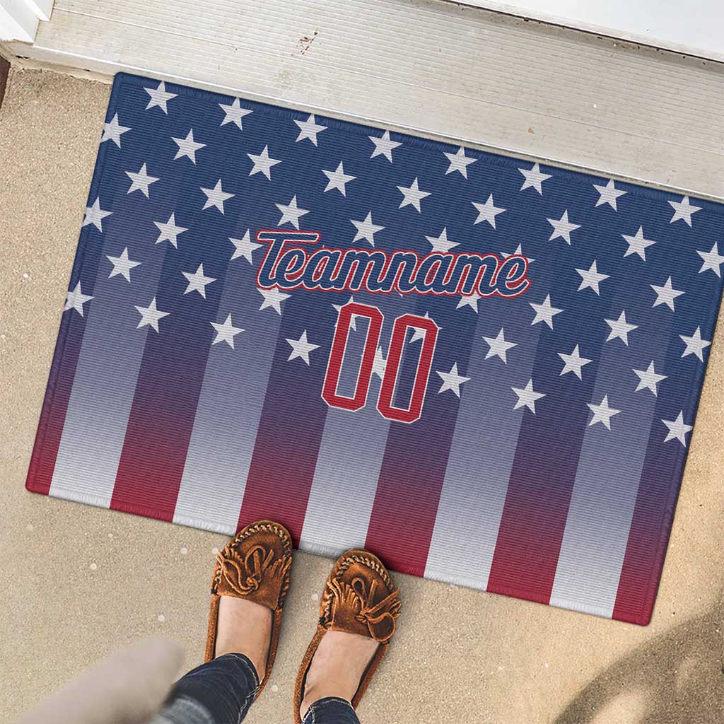 Personalized Team Name American Rubber Doormat USA Flag Fashion Sports
