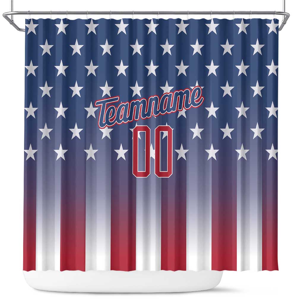Personalized Team Name American Shower Curtain USA Flag Fashion Sports