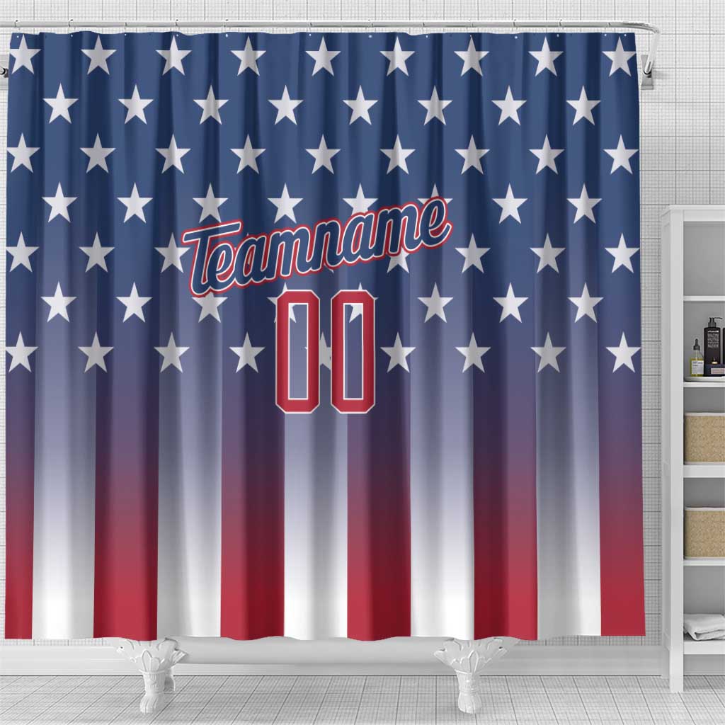 Personalized Team Name American Shower Curtain USA Flag Fashion Sports