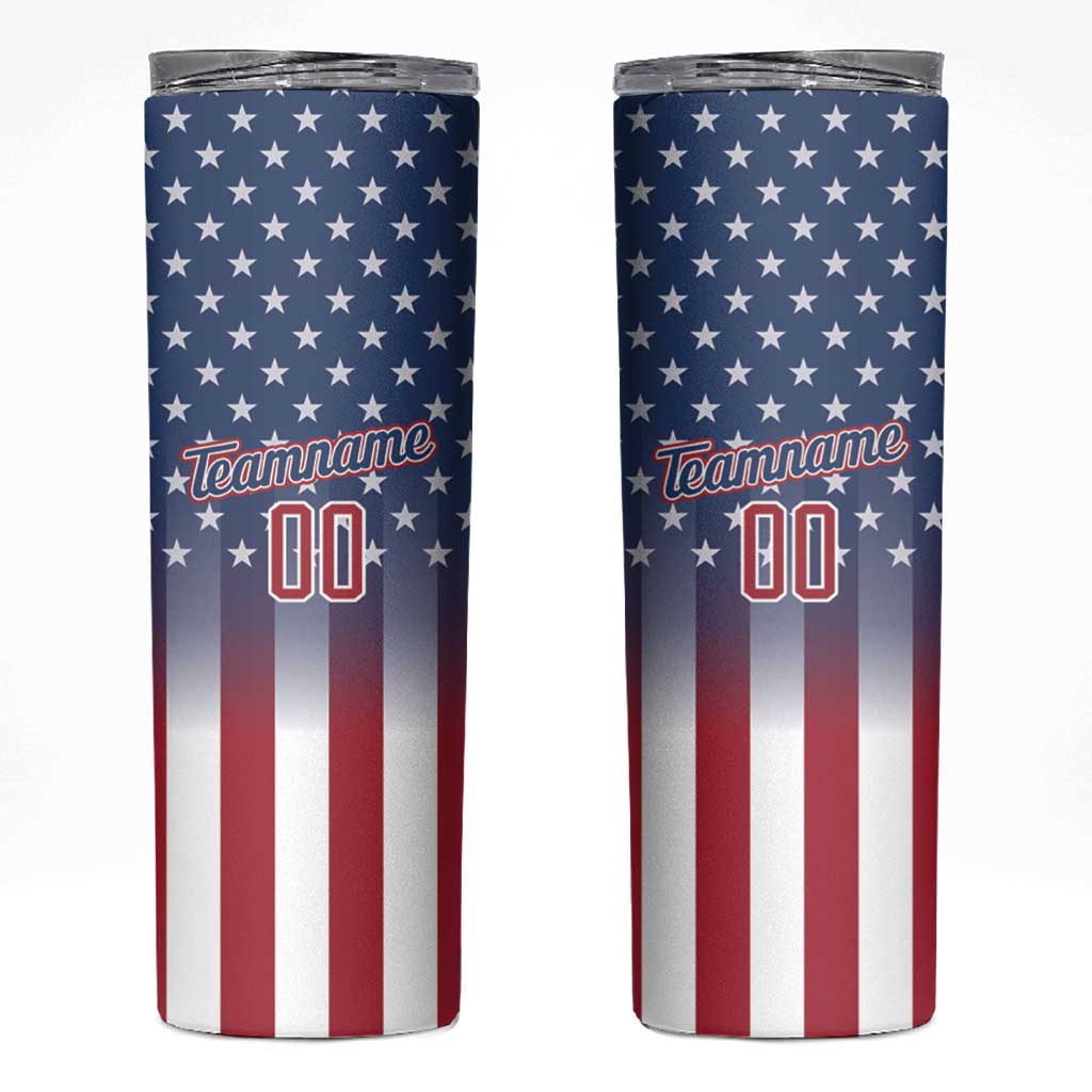 Personalized Team Name American Skinny Tumbler USA Flag Fashion Sports