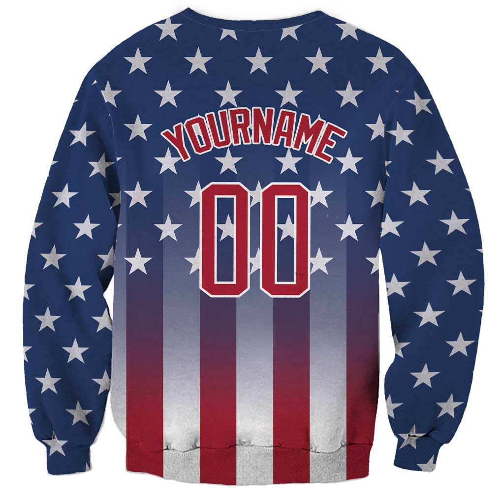 Personalized Team Name American Sweatshirt USA Flag Fashion Sports