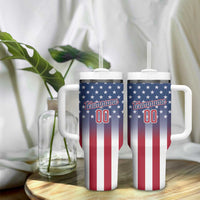 Personalized Team Name American Tumbler With Handle USA Flag Fashion Sports
