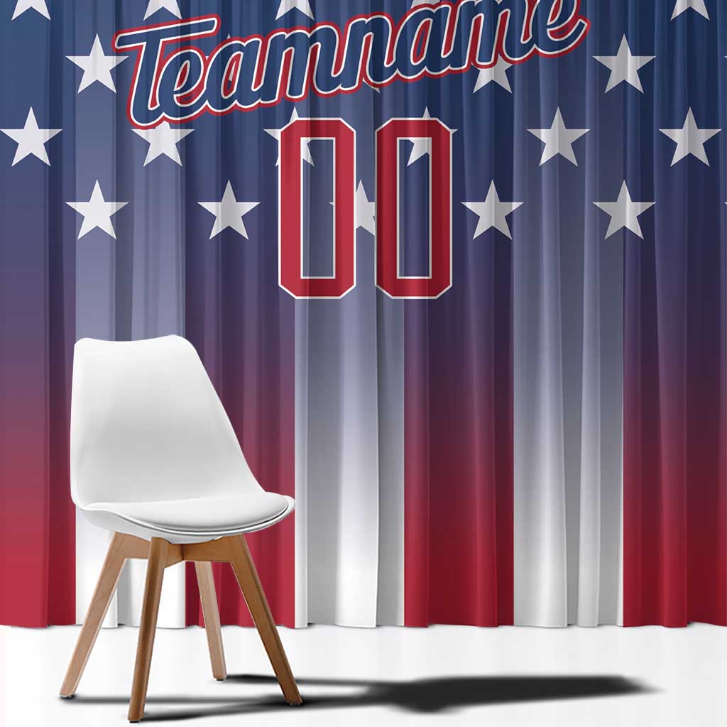 Personalized Team Name American Window Curtain USA Flag Fashion Sports