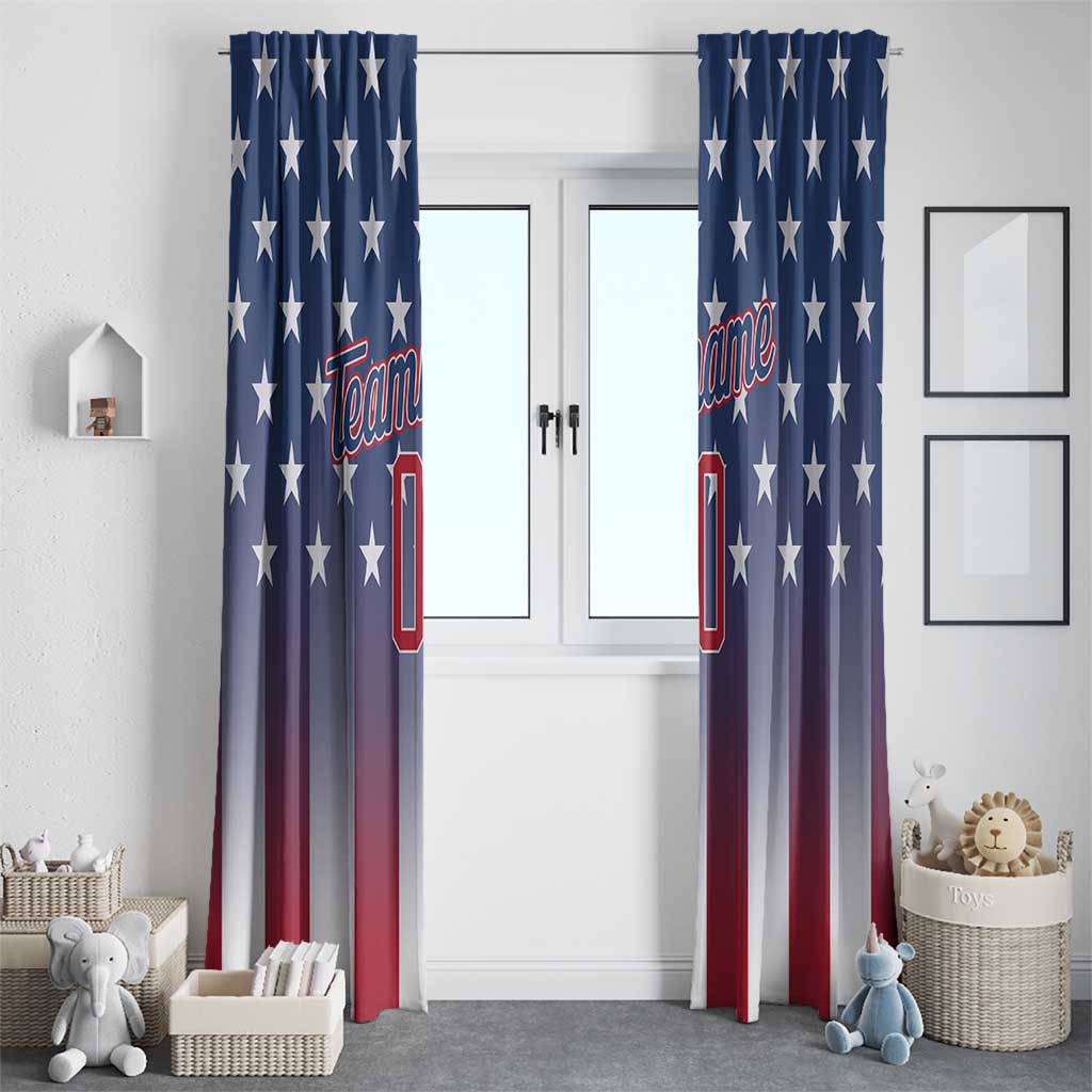 Personalized Team Name American Window Curtain USA Flag Fashion Sports