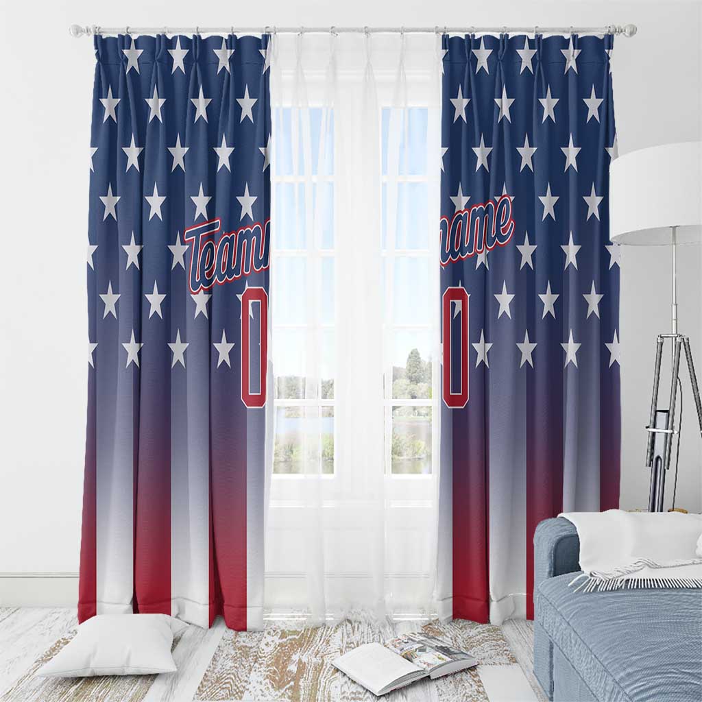 Personalized Team Name American Window Curtain USA Flag Fashion Sports