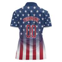 Personalized Team Name American Women Polo Shirt USA Flag Fashion Sports