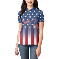 Personalized Team Name American Women Polo Shirt USA Flag Fashion Sports