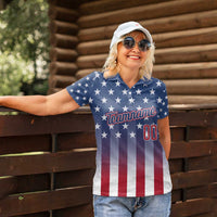 Personalized Team Name American Women Polo Shirt USA Flag Fashion Sports