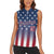 Personalized Team Name American Women Sleeveless Polo Shirt USA Flag Fashion Sports