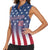 Personalized Team Name American Women Sleeveless Polo Shirt USA Flag Fashion Sports