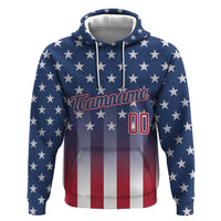 Personalized Team Name American Zip Hoodie USA Flag Fashion Sports