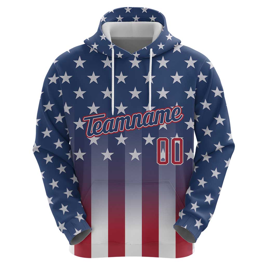 Personalized Team Name American Zip Hoodie USA Flag Fashion Sports
