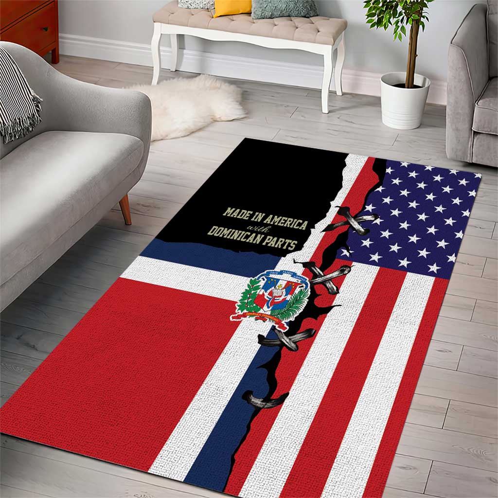 Dominican Republic Area Rug Made In America with Dominican Parts DT03