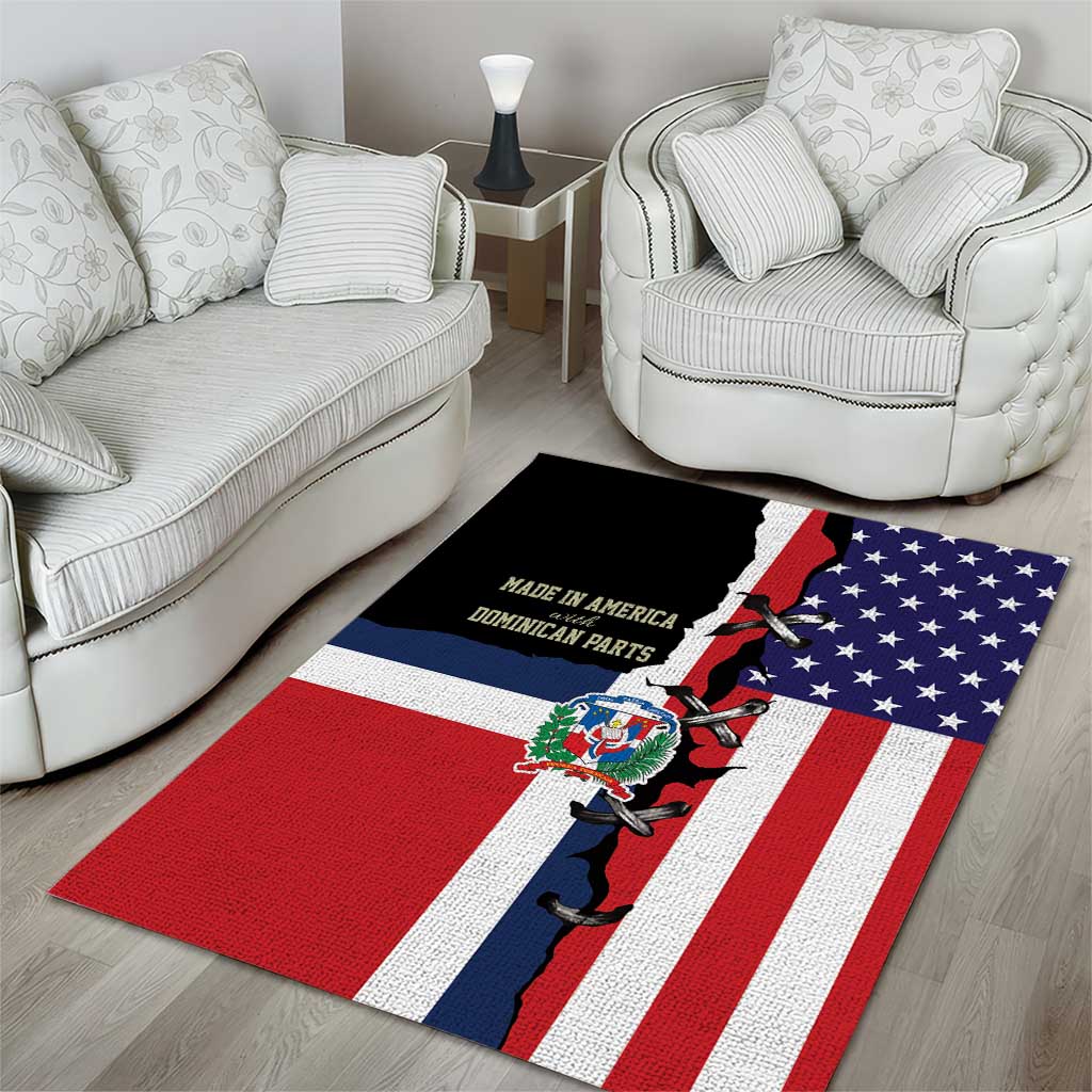 Dominican Republic Area Rug Made In America with Dominican Parts DT03