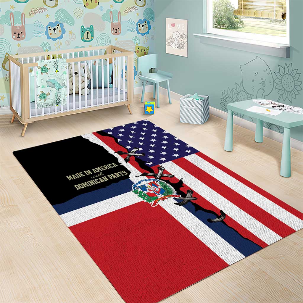 Dominican Republic Area Rug Made In America with Dominican Parts DT03