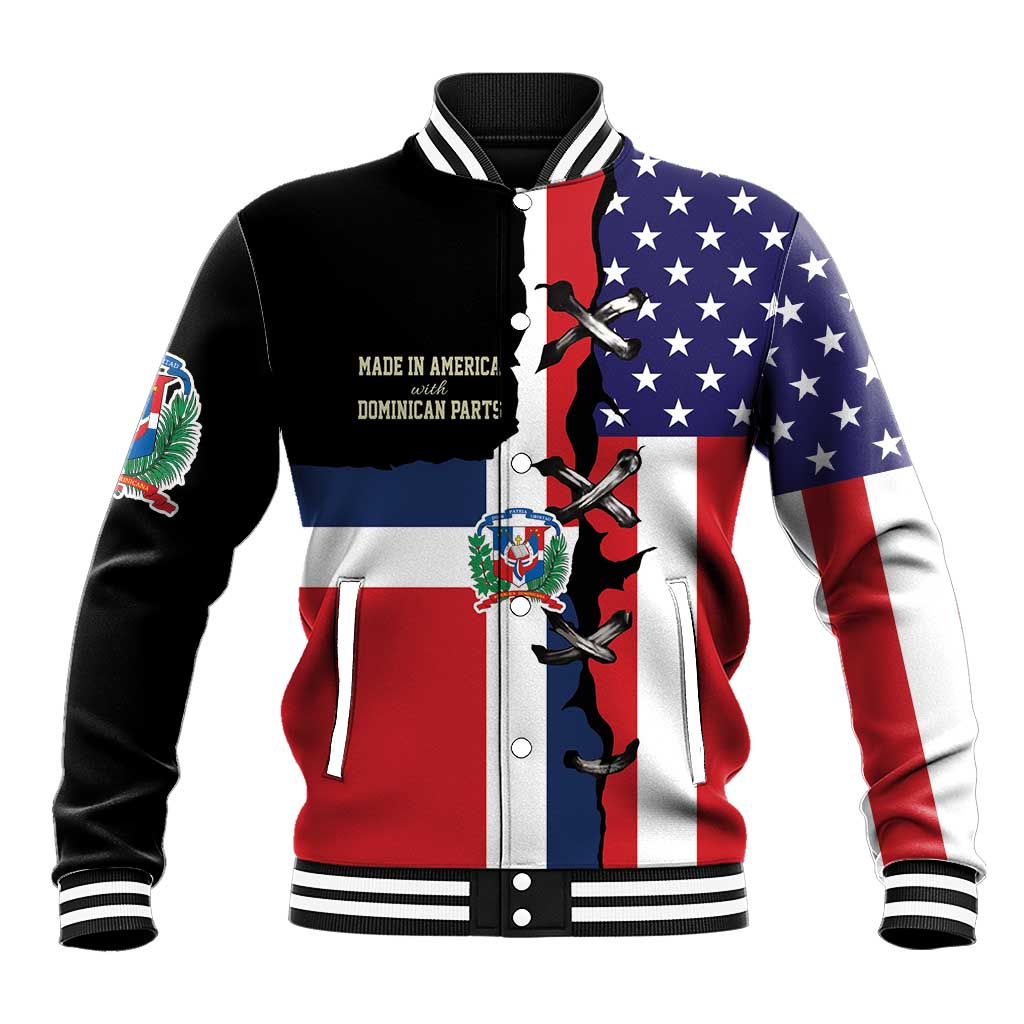 Dominican Republic Baseball Jacket Made In America with Dominican Parts DT03