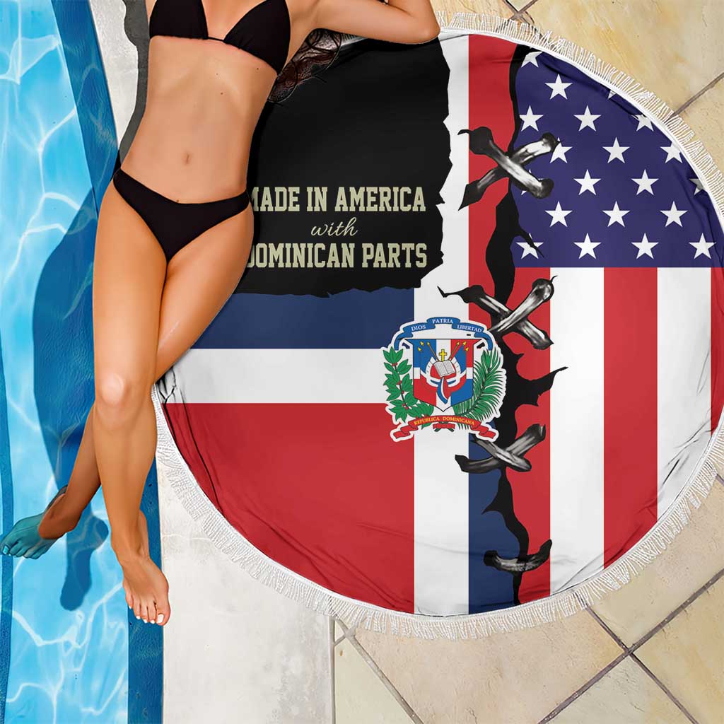 Dominican Republic Beach Blanket Made In America with Dominican Parts DT03