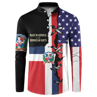 Dominican Republic Button Sweatshirt Made In America with Dominican Parts DT03