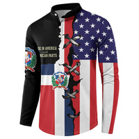 Dominican Republic Button Sweatshirt Made In America with Dominican Parts DT03