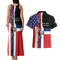 Dominican Republic Couples Matching Tank Maxi Dress and Hawaiian Shirt Made In America with Dominican Parts DT03