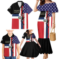 Dominican Republic Family Matching Mermaid Dress and Hawaiian Shirt Made In America with Dominican Parts DT03