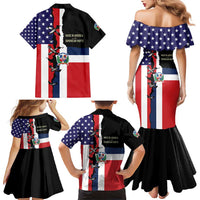 Dominican Republic Family Matching Mermaid Dress and Hawaiian Shirt Made In America with Dominican Parts DT03