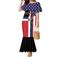 Dominican Republic Family Matching Mermaid Dress and Hawaiian Shirt Made In America with Dominican Parts DT03